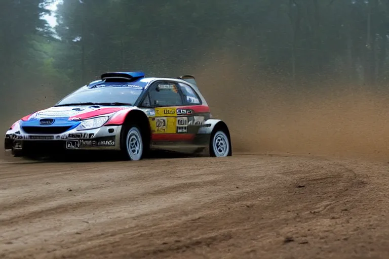 Image similar to !!!!F1!!!! rally car driving on off-road. High speed photography, motion blur, photograph, midday, muted colors, motion blur, mist