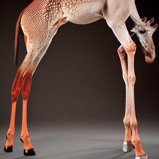 Prompt: a shrimp legged giraffe centaur photo 8k