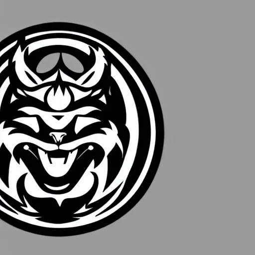 Prompt: logo with white anthropomorphic lynx portrait, evil face, glowing lines