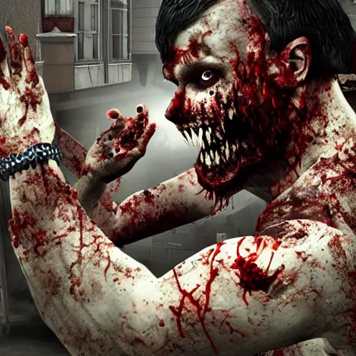 Image similar to halal zombie from left 4 dead Dark of komsomolsk realistic