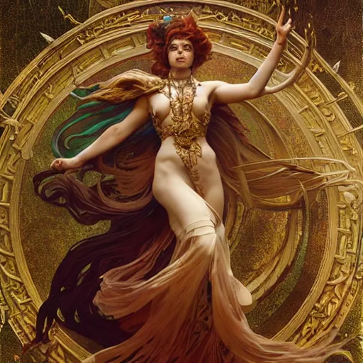 Prompt: a stunning dynamic pose full body of a celestial goddess of the dragons, intricate, 8k highly professionally detailed, hdr, CGSociety, dark fantasy, dynamic lighting, cinematic, pristine, smooth, cosplay, elegant, sharp focus, art by alphonse mucha and greg rutkowski,