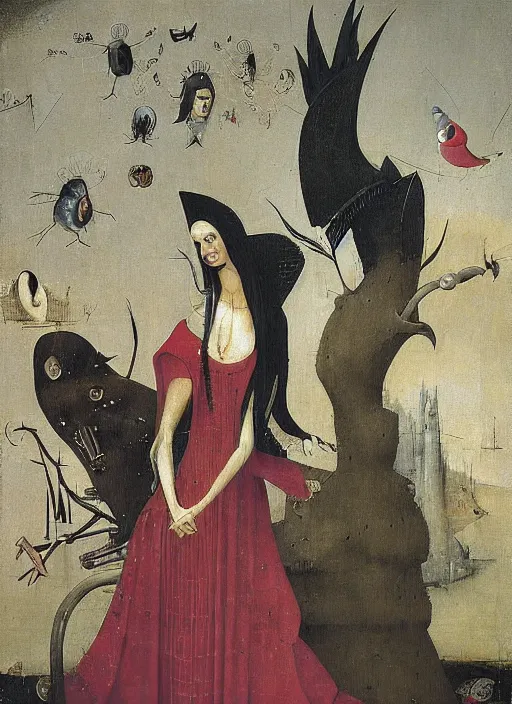 Image similar to diamanda galas by hieronymus bosch