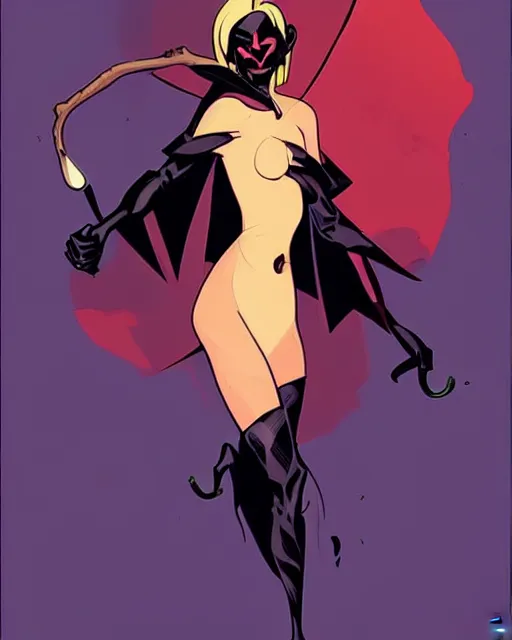 Image similar to style of mike mignola, artgerm : : gorgeous willa holland : : evil witch, swirling black magic, black dress : : symmetrical face, symmetrical eyes : : full body pose : : gorgeous black hair : : magic lighting, low spacial lighting : :