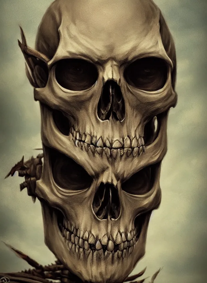 Prompt: a face portrait of a undead skeleton from skyrim, fantasy setting, beautiful environment, serene colors, soft lighting, atmospheric, cinematic, moody, in the style of diego koi, gina heyer, luiz escanuela, art by alyssa monk, hyperrealism, rule of thirds, golden ratio, oil on canvas, 8 k