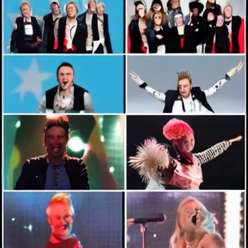 Prompt: a funny meme about norwegian eurovision contestants