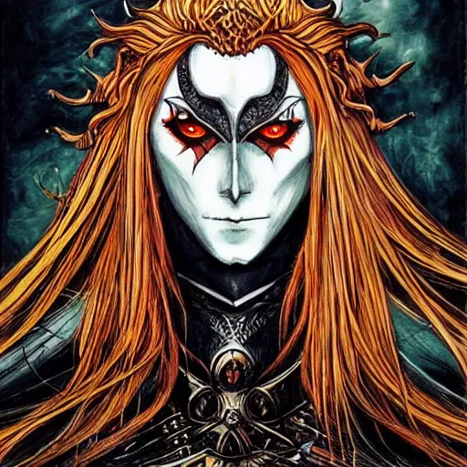 Image similar to Beautiful Sauron in the style of Ayami Kojima