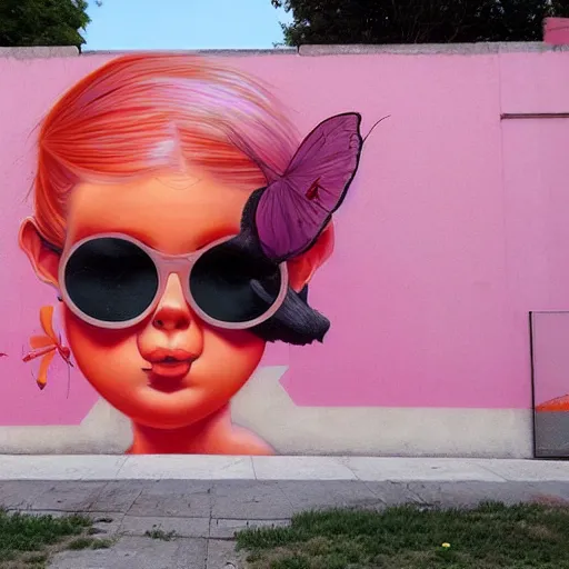 Image similar to pink and orange, street art by Etam Cru and Madsteez Jessie unterholder, katey truhn