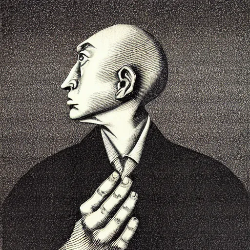 Image similar to lithography grain effect on paper secret artefact conceptual figurative post - morden monumental dynamic portrait drawn by goya and escher and hogarth, inspired by magritte, illusion surreal art, highly conceptual figurative art, intricate detailed illustration, controversial poster art, polish poster art, geometrical drawings, no blur