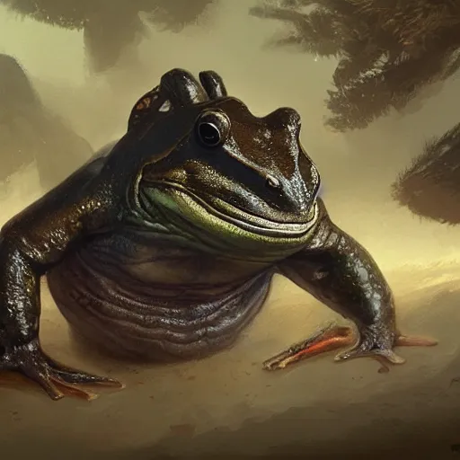 Prompt: hyper realistic big chungus frogman by greg rutkowski