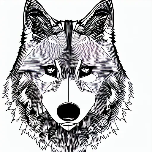 Image similar to outline drawing of wolf