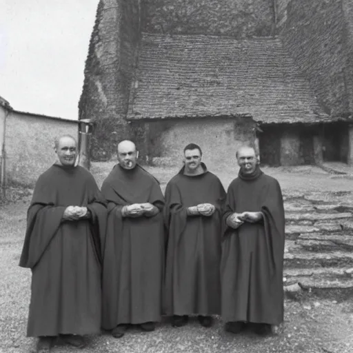 Prompt: photo of breton monks