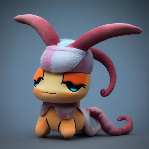 Prompt: cute fumo plush of a wyrm, horns, anime girl, bokeh, vray