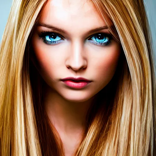 Image similar to a beautiful girl with extremey long blonde hair