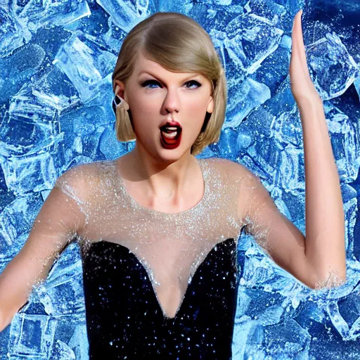 Image similar to Taylor Swift Frozen in a block of ice because she was not swift enough