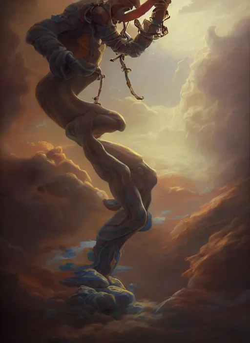 Image similar to close - up portrait of a male sailor with two peglegs and two hook hands, detailed dynamic light painting by peter mohrbacher