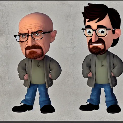 Image similar to walter white in the style of a pixar movie