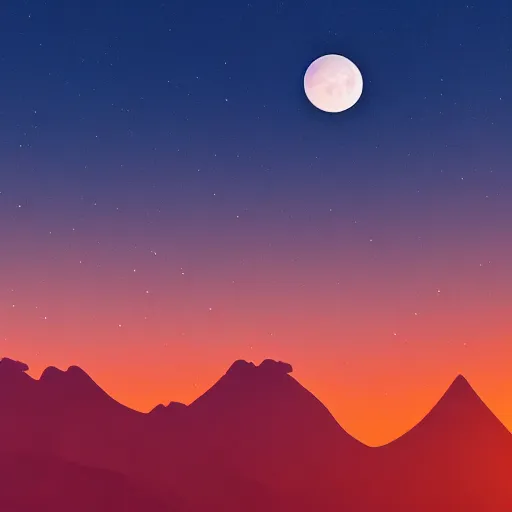 Prompt: aesthetic synthwave mountain between the clouds, moon background, sharp focus, sharp focus, high details, 8 k