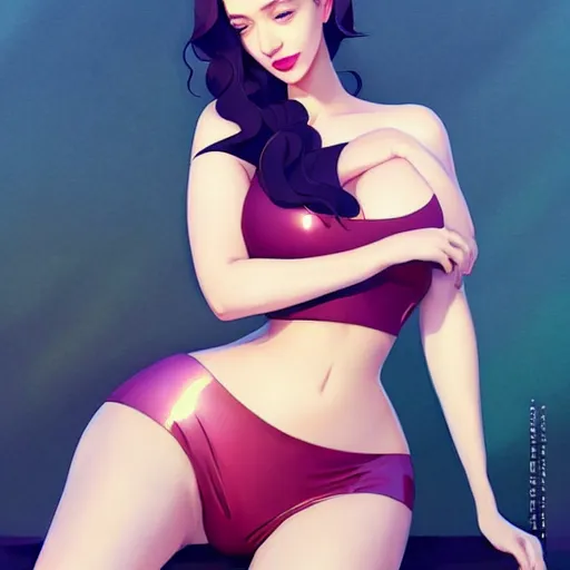 Prompt: a beautiful christina hendricks kat dennings kim kardashian alluring instagram model in elaborate latex tank top, by guweiz and wlop and ilya kuvshinov and artgerm and makoto shinkai and studio ghibli, symmetrical eyes, aesthetic, gorgeous, stunning, alluring, attractive, artstation, deviantart, pinterest, digital art