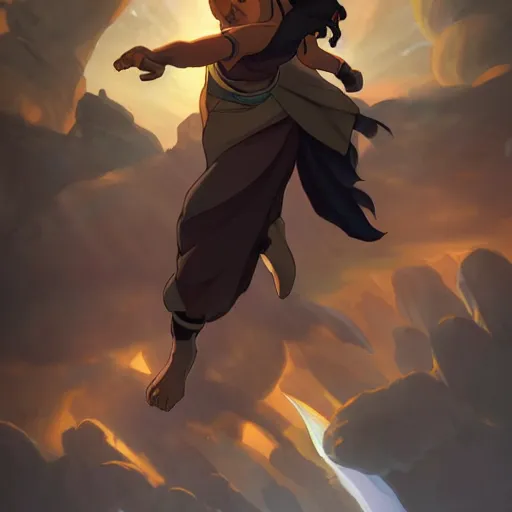 Image similar to Avatar Korra bending all four elements, highly detailed, digital painting, artstation, concept art, sharp focus, illustration, cinematic lighting, art by artgerm and greg rutkowski and alphonse mucha