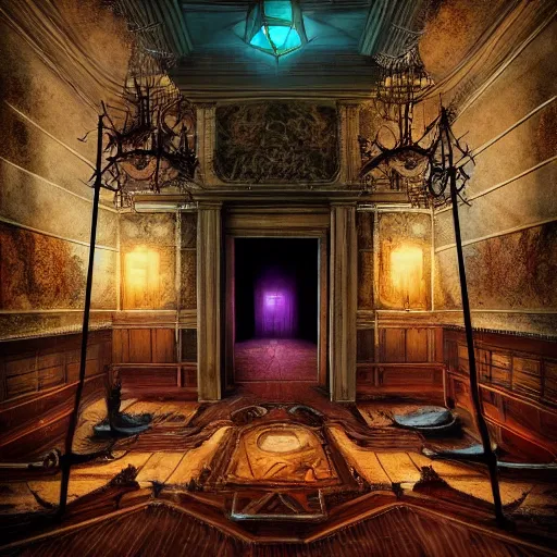 Image similar to eldritch legislature, fantasy, realistic colorful photography, interior, hyperrealism, incredible, cinematic, lovecraftian