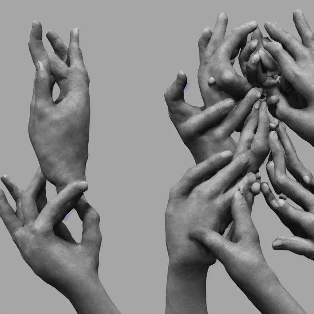 Image similar to hands holding dozens of human eyeballs, octane render, photo realistic, hyper realistic, 8 k resoluton in the style of alvin schwartz