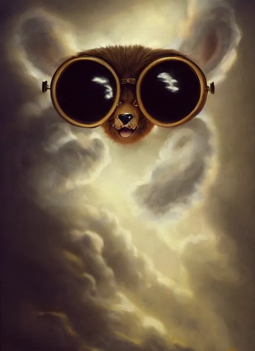 Prompt: cute animal creature, in clouds, big eyes, portrait by greg hildebrandt, studio lighting, muted colors, by terry richardson, by frank frazetta, extreme detail, reflections, trending on artstation, 8 k