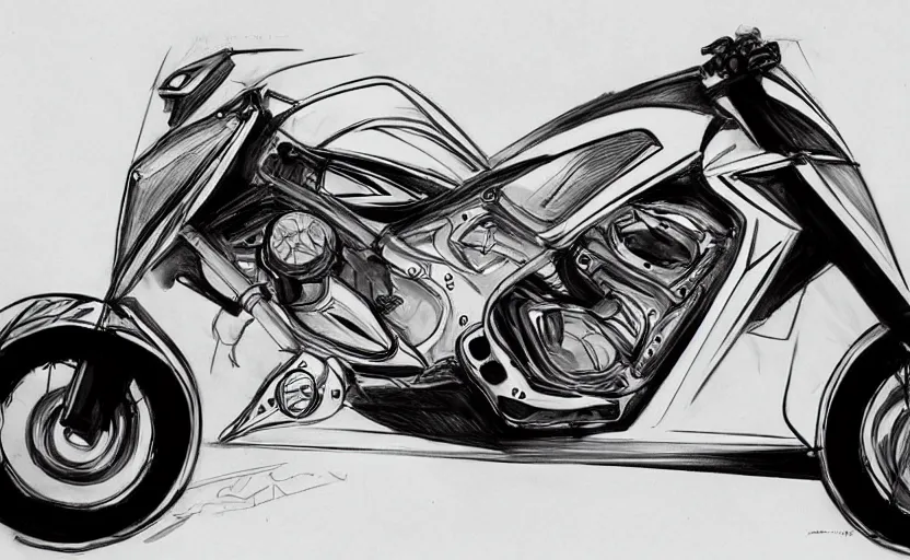 Image similar to 2 0 0 0 s yamaha sport motorcycle concept, sketch, art,