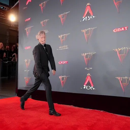 Image similar to Reptilian hollywood actor walking the red carpet, full body, 8k, Canon