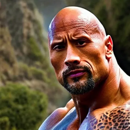 Image similar to dwayne johnson as a mythical beast