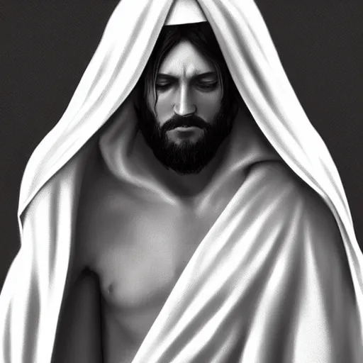 Image similar to jesus christ in a white robe ; character art ; digital art ; by artgerm ; gta v