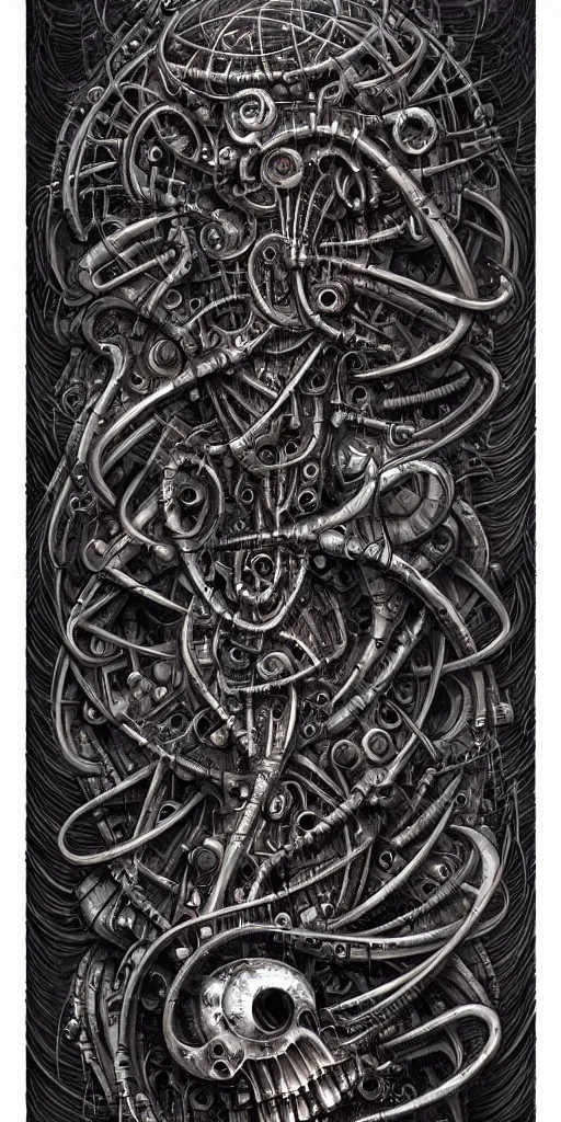 Image similar to biomechanical typography by hr giger and james jean and andreas rocha