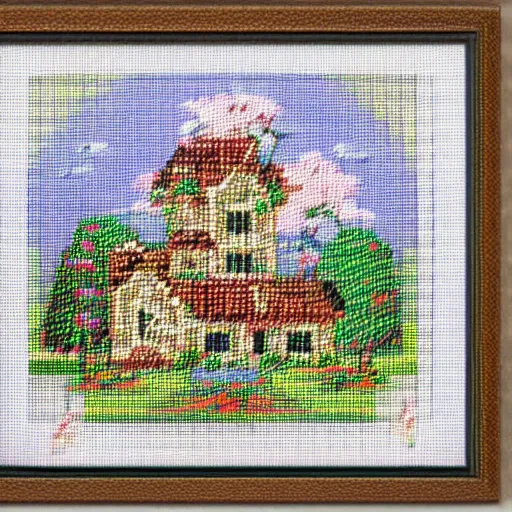 Prompt: needlepoint of a beautiful dream - n 4