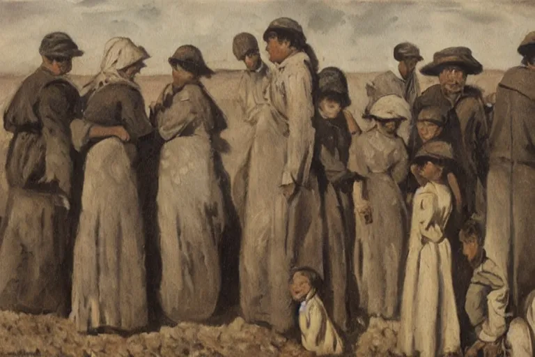 Prompt: a painting of immigrants in argentina, 1 9 2 3