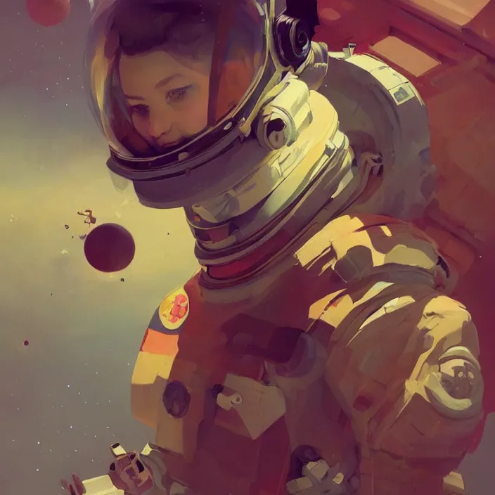 Image similar to a beautiful portrait painting of an astronaut by sergey kolesov and pascal blanche and greg rutkowski andsachin teng. in style of digital art. colorful comic, symmetry, hyper detailed. octane render. trending on artstation