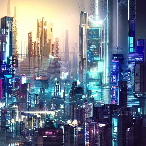 Image similar to cyberpunk city view from window