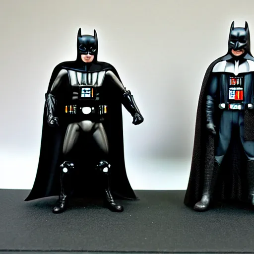 Image similar to batman and darth vader stand side by side, highly detailed, film gran