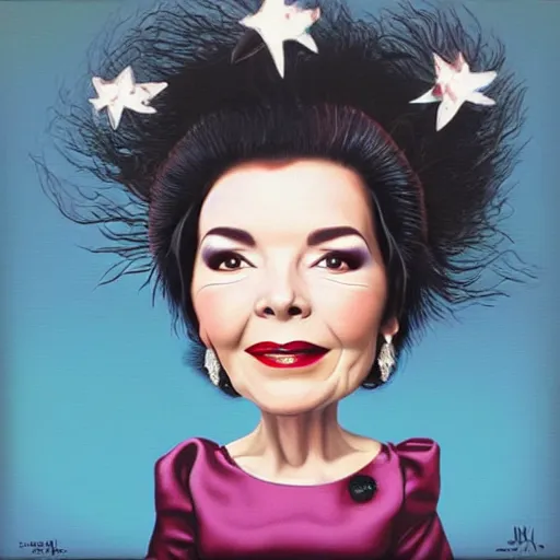 Image similar to bjork dressed as nancy reagan, painted by mark ryden,