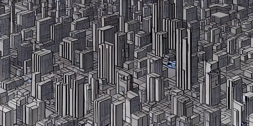 Image similar to areal view of mechanical futuristic brutalist city in the style of Akira!