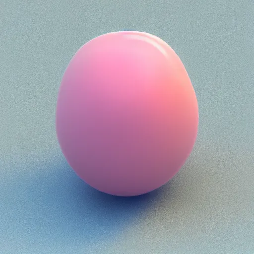 Prompt: 3D render of a humanoid pink jellybean, pure white circular face