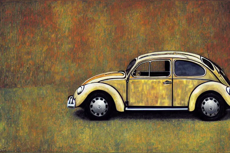 Image similar to gustav klimt vw beetle