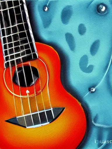 Image similar to highly detailed painting of an ukulele, digital painting, realistic