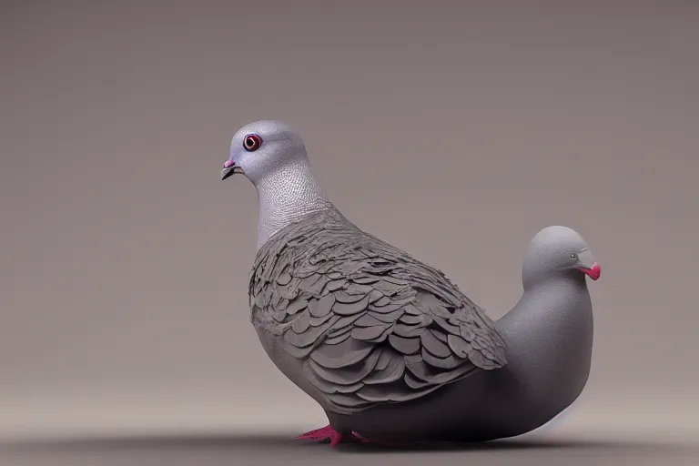 Image similar to a pigeon being sculpted from wet clay, studio lighting, studio photography, 3 d model, 3 d render, unreal engine, octane render, cgi, 8 k