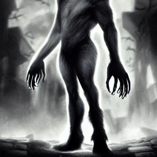 Image similar to werewolf, dramatic pose, award - winning videogame promotional art