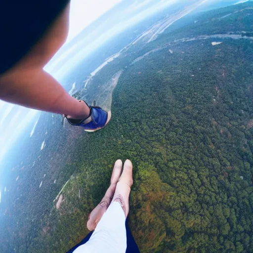 Image similar to first person pov of a giant looking down the earth