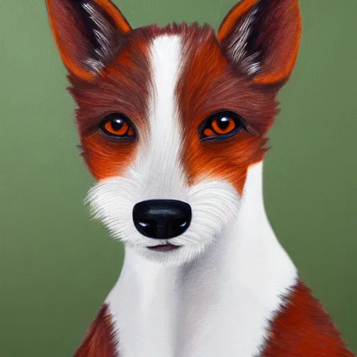 Image similar to ultra detailed painting of a short haired fox terrier with dark brown fur