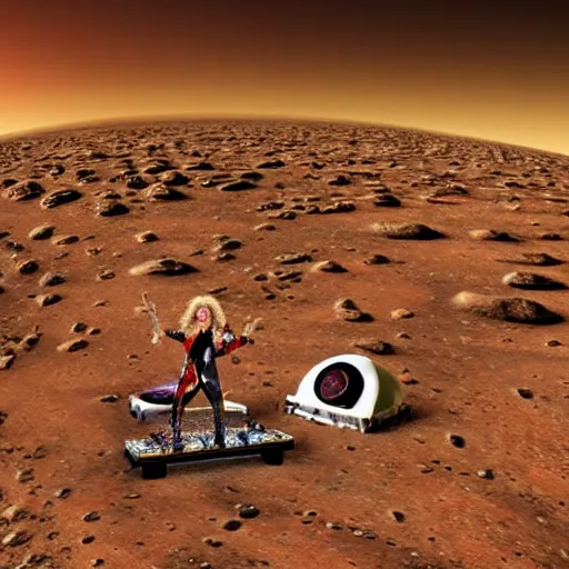 Image similar to glam rock concert on mars