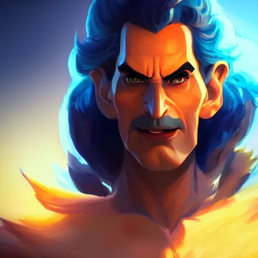 Image similar to Portrait of Hades, the greek god, mattepainting concept Blizzard pixar maya engine on stylized background splash comics global illumination lighting artstation lois van baarle, ilya kuvshinov, rossdraws