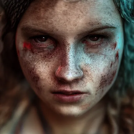 Image similar to pretty face, 55mm lens, photorealistic, 4k, post apocalyptic, steakpunk, soft lighting, portrait