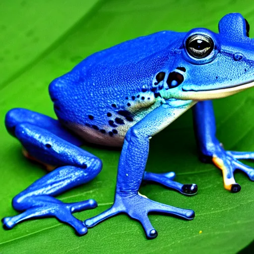 Image similar to a blue frog