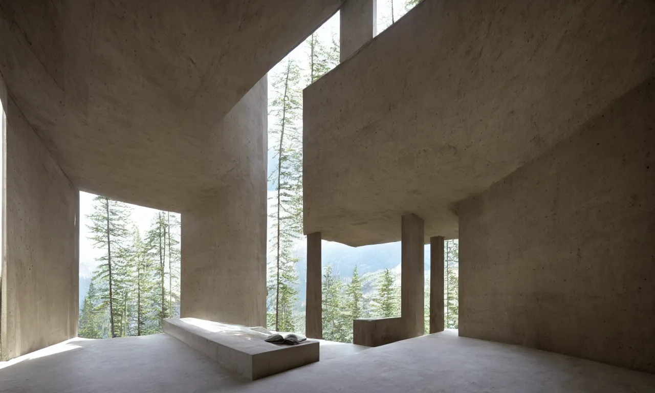 Image similar to solitude is bliss by peter zumthor, ethereal